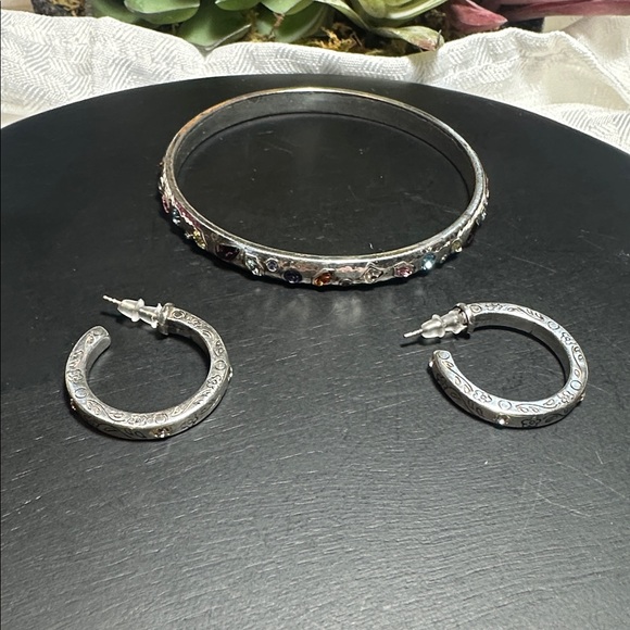 2pc Brighton collectibles earrings & bangle bracelet “secret of love” - Picture 3 of 8